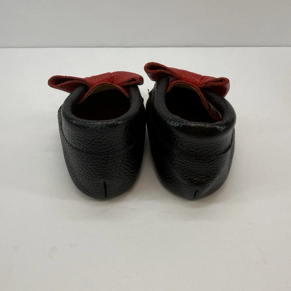 Disney‎ MONKEY FEET MICKEY MOUSE Red Leather Moccasins Shoes Size 12-18 Months